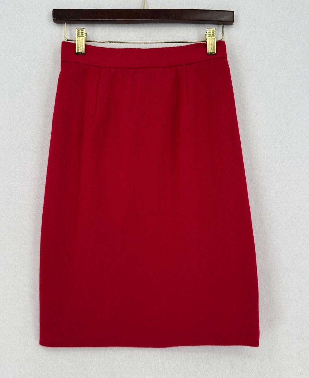 Vintage Barrie Pace Red Camel Hair High Waisted Pencil Skirt Sz 4